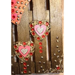 Künstlerische Wanddekoration HERZERL Deko auf Mini-Palette aus Holz Wandbild Muttertagsgeschenk Valentinstagsgeschenk