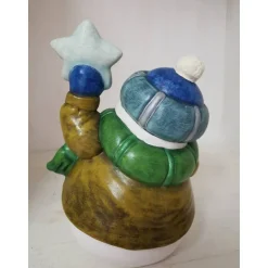 Knuffiger kleiner dicker Schneemann aus Keramik
