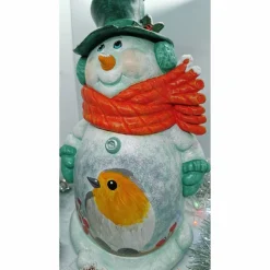 Knuffiger Schneemann mit Vogel