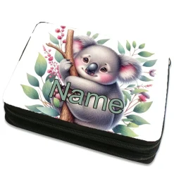 Koala Federmäppchen inkl. Inhalt mit Name / personalisierbar