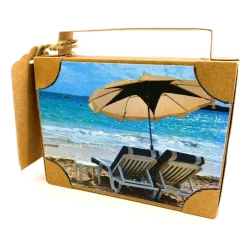 Koffer aus Karton – Handgemachte Geschenkverpackung für Urlaub, Reisegutschein oder Geldgeschenk (15x11x3,5cm)