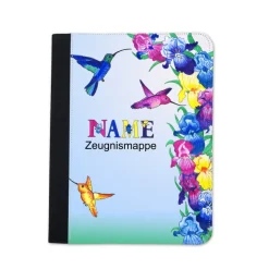 Kolibri Zeugnismappe personalisiert | Zeugnismappe Mädchen | Zeugnismappe mit Namen | Urkundenmappe