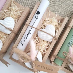 Kollegin mit Herz Kollege Geschenk Geschenkset Dankeschön Dekoherz Kerzenhalter Herz Kerzenset Geschenkset Stabkerze Hol