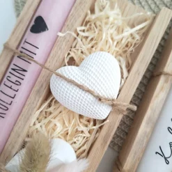 Kollegin mit Herz Kollege Geschenk Geschenkset Dankeschön Dekoherz Kerzenhalter Herz Kerzenset Geschenkset Stabkerze Hol