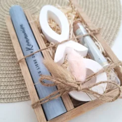 Kommunion Geldgeschenk Kommunionsgeschenk Fisch Var. 1 Kerzenhalter rund Reagenzglas Jungen Mädchen Kommunionskerze Guts