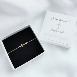 Kommunion Geschenk Mädchen – Armband mit Karte & Geschenkbox aus Edelstahl - Kommunionsgeschenk
