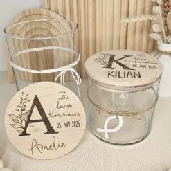 Kommunion Geschenk Naschglas personalisiert Vorratsglas