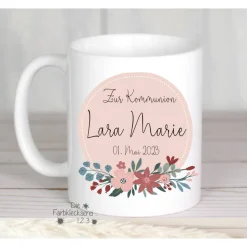 Kommunion Geschenk Tasse Eukalyptus