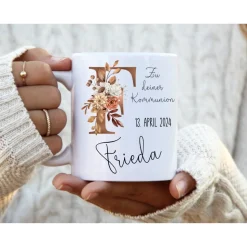 Kommunion Geschenk Tasse Eukalyptus