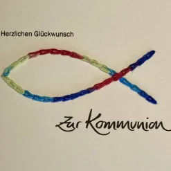Kommunion Karte bunt