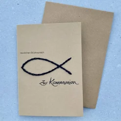 Kommunion Karte natur