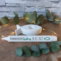 Kommunion Kerze personalisiert – Unikat für Mädchen & Jungen | Geschenk zur Kommunion