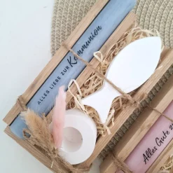 Kommunion Kommunionsgeschenk Fisch Variante 2 Kerzenhalter rund Geschenkset für Jungen und Mädchen Kommunionskerze Kerze