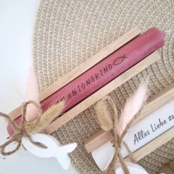 Kommunion Kommunionsgeschenk Geschenkset mit Fisch Geschenkset für Jungen und Mädchen Kommunionskerze Kerzenset Stabkerz