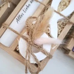 Kommunion Kommunionsgeschenk Fisch Variante 1 Kerzenhalter rund Geschenkset für Jungen und Mädchen Kommunionskerze Kerze