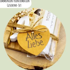 Kommunion oder Konfirmation Geschenk-Set "Fische" | personalisierbar | Geldgeschenk | Geschenkidee | Glaube | Kirche
