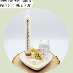 Kommunion oder Konfirmation Geschenk-Set „Herz & Engel“ | personalisierbar | Geldgeschenk | Geschenkidee | Glaube