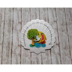 Kommunionkarte  Baum , weiße Taube, Segelboot