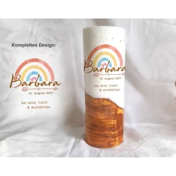 Kommunionkerze Andenkenkerze Design Pfeil - Holzkerze