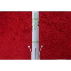 Kommunionkerze grün mit Kreuz, Kelch, und Weinrebe, handverziert, Kommunionkerze mit Namen und Datum, Kommunionkerze