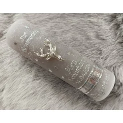 Kommunionkerze Rustikal, Du gehst mit, Wachsbeschriftung, Farbwünsche möglich