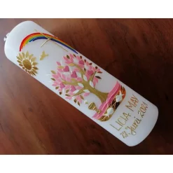 Kommunionkerze Taufkerze Mädchen Lebensbaum