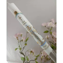 Kommunionkerze Taufkerze lang Lebensbaum Baum Jungen Mädchen Name Datum individualisierbar 400/40 mm