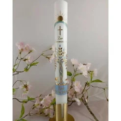 Kommunionkerze Taufkerze lang Lebensbaum Baum Jungen Mädchen Name Datum individualisierbar 400/40 mm