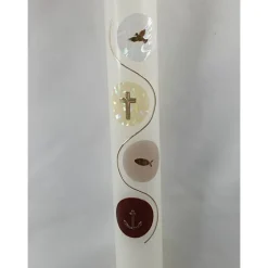 Kommunionkerze Taufkerze lang christliche Symbole Mädchen Jungen Name Datum individualisierbar 400/40 mm