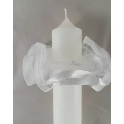 Kommunionkerze Taufkerze lang christliche Symbole Fisch Kreuz Baum Mädchen  Name Datum individualisierbar 400/40 mm