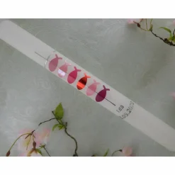 Kommunionkerze Taufkerze lang Mädchen Jungen bunt silber Kreuz Fische Name Datum individualisierbar