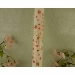 Kommunionkerze Taufkerze lang Mädchen Jungen bunt silber Sterne Name Datum individualisierbar