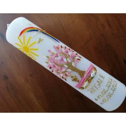 Kommunionkerze Taufkerze Mädchen Lebensbaum