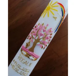 Kommunionkerze Taufkerze Mädchen Lebensbaum