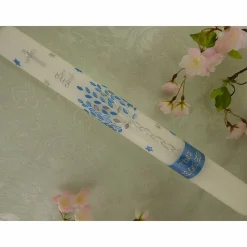 Kommunionkerze Taufkerze lang Jungen Lebensbaum blau silber Baum des Lebens Kreuz Sterne Name Datum individualisierbar