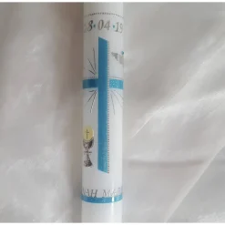 Kommunionkerze türkis glitzer