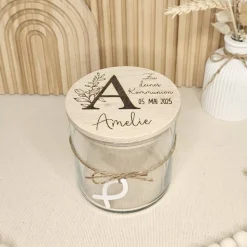 Kommunionsgeschenk mit Namen Geschenkglas Vorratsglas Gravur