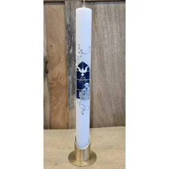 Kommunionskerze - Schwarz marmoriert - 40x4 cm