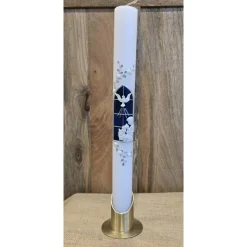 Kommunionskerze - Schwarz marmoriert - 40x4 cm