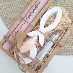 Konfirmation Geldgeschenk Konfirmationsgeschenk mit einem Fisch (Var 1) Kerzenhalter rund Geschenkset für Jungen Mädchen