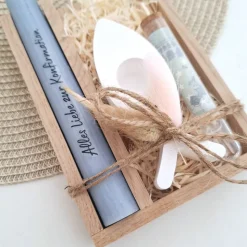 Konfirmation Geldgeschenk Konfirmationsgeschenk mit Kerzenhalter Fisch Geschenkset für Jungen und Mädchen Konfirmationsk