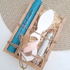 Konfirmation Geldgeschenk Konfirmationsgeschenk mit einem Fisch (Var 2) Kerzenhalter rund Geschenkset für Jungen Mädchen