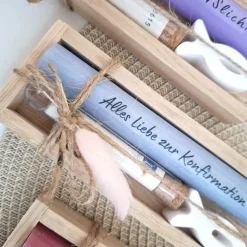 Konfirmation Geldgeschenk Konfirmationsgeschenk mit Fisch Reagenzglas Geschenkset für Jungen und Mädchen Konfirmationske