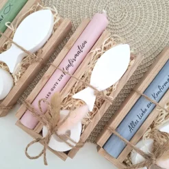 Konfirmation Konfirmationsgeschenk mit einem Fisch (Var 2) Kerzenhalter rund Geschenkset für Jungen und Mädchen Konfirma