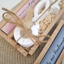 Konfirmation Konfirmationsgeschenk mit zwei Fischen Kerzenhalter rund Geschenkset für Jungen und Mädchen Konfirmationske