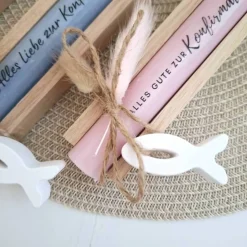 Konfirmation Konfirmationsgeschenk mit Fisch Geschenkset für Jungen und Mädchen Konfirmationskerze