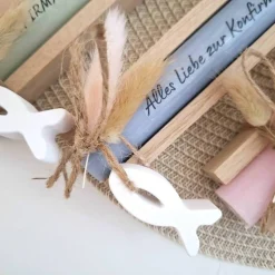 Konfirmation Konfirmationsgeschenk mit Fisch Geschenkset für Jungen und Mädchen Konfirmationskerze
