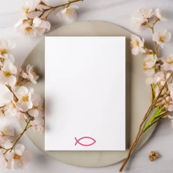 Konfirmationseinladungen 10er-Set in Rosa, rosa Konfirmationseinladungskarten, maritime Konfirmationseinladung