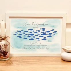 Konfirmationsgeschenk personalisiert mit Namen & Datum – Geldgeschenk im Bilderrahmen