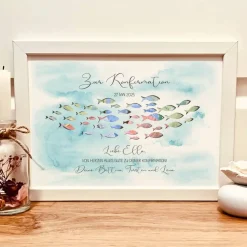 Konfirmationsgeschenk personalisiert mit Namen & Datum – Geldgeschenk im Bilderrahmen